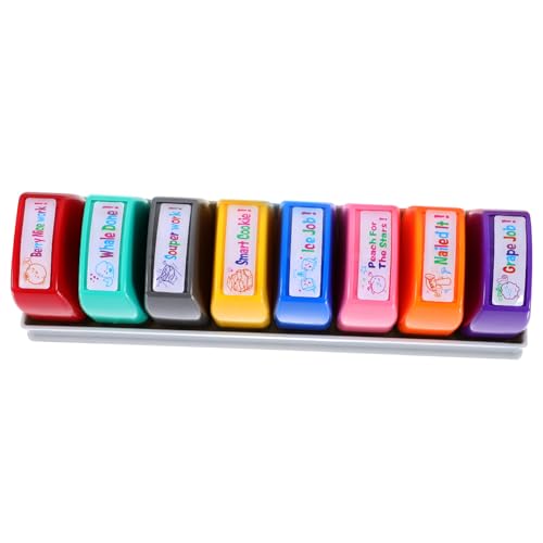 Toyvian 1 Satz praktische kleine Stempel ablagekasten verstauungsboxen Stempel witzig Buchstempel Tragbare Stempel für Lehrerstempel für das Klassenzimmer Farbige Lehrerstempel Abs von Toyvian