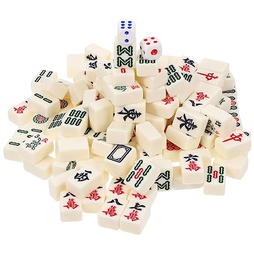 Toyvian 1 Satz tragbares Mahjong Zahlenspielzeug Mini-Mahjong- Straße Mini-Mahjong-Set Outdoor-Mahjong-Set Chinesisches nummeriertes Mahjong Familien-Brettspiel Melamin Colorful von Toyvian