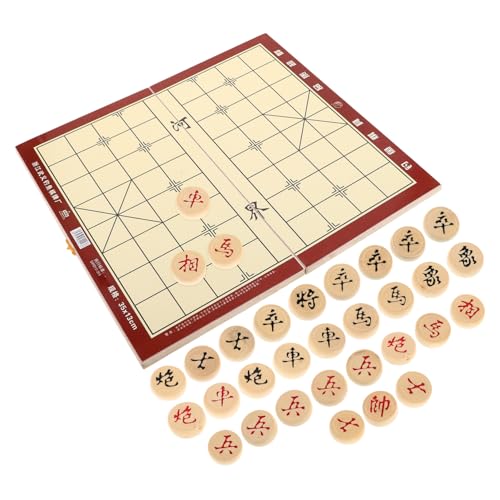 Toyvian 1 Schachtel Chinesisches Schachbrett Chinesische Dame Aus Holz Klappbares Schachbrett Chinesisches Dame Brettspiel Schachbrett Faltschach China-Schach Schachbrett Schach Hölzern von Toyvian