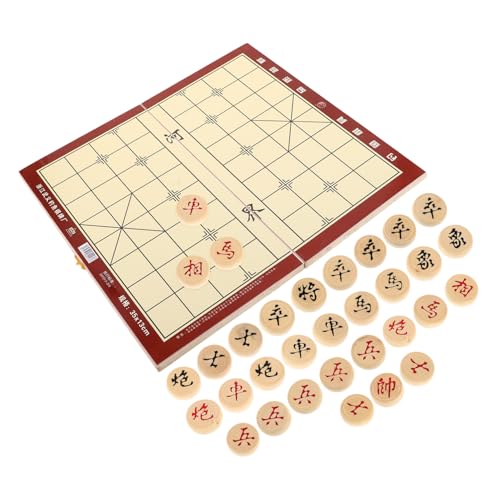 Toyvian 1 Schachtel Chinesisches Schachbrett Kinderschach Schachbrett für Schachspiel aus Holz Faltbares Schachbrett chinesische brettspiele Chinesisches Dame Brettspiel hölzern von Toyvian