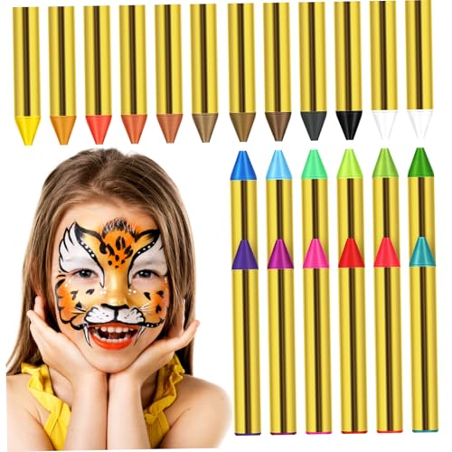 Toyvian 1 Schachtel Face Buntstift Gesichtsbemalungsstift Körperbemalung Buntstifte Schminkzubehör Körperstifte Gesichtsfarbe Make-up-kit Für Gesichtsbemalung Umweltschutzölwachs von Toyvian