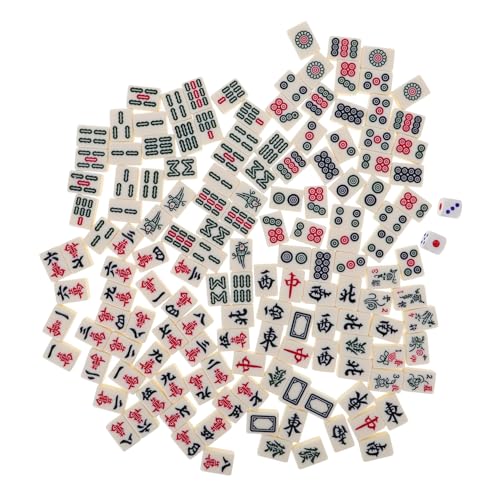 Toyvian 1 Schachtel Mini-Mahjong-Steine Mini-reiseutensilien Miniatur-Mahjong-kit Wohnheim-Essentials Tragbares Mahjong Chinesisches Mahjong-Spielzeug Mahjong Im Taschenformat Melamin von Toyvian