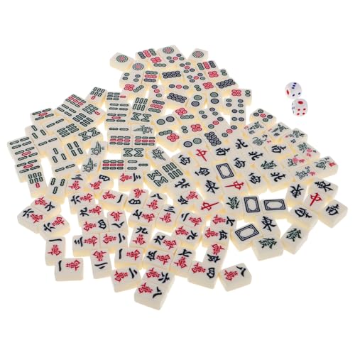 Toyvian 1 Schachtel Mini-Mahjong-Steine kompakte Mahjong-Spielsteine Chinesisches Mahjong-Spielzeug tragbares Mahjong Mini-Mahjong-Kit Mahjong-Requisiten Mahjong im Taschenformat Melamin von Toyvian