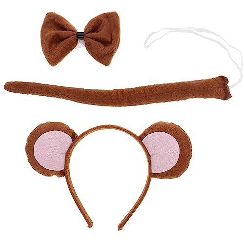 Toyvian 1 Satz Affenohren Stirnband Halloween-Haar-Accessoires Tierisches Stirnband Zubehör Für Affenkostüme Geld-Ohr-Stirnband Dschungel-Zoo-stirnbänder Kind Schminkset Tuch Kleidung von Toyvian