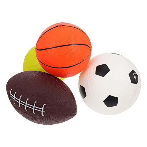 Toyvian Fußball-Spielzeug-Set 3er-Pack Aufblasbares Kinderspielzeug Rugby Basketball Fußbälle Sicher für Jungen und Mädchen Spaß für alle Altersgruppen von Toyvian