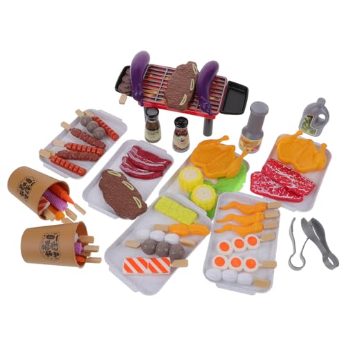 Toyvian 1 Set BBQ Grill Spielset Spielzeug Barbecue Küche Kochspielset Interaktives Grillspiel Essen Rollenspielküche Zubehör Für Kleinkinder Mädchen Jungen Puppenhaus von Toyvian