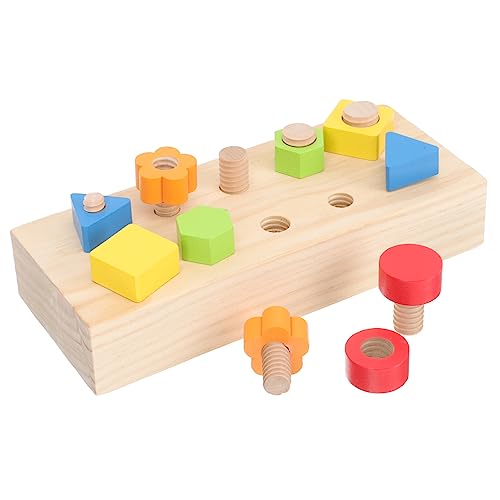 Toyvian 1 Set Buntes Schraubenspielzeug Für Frühes Lernspielzeug Zur Der Feinmotorik Und Farberkennung Holzbaustein Schraubenzusammensetzungsspielzeug von Toyvian