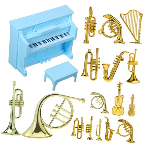 Toyvian 1 Set Dekorationen Ornamente Dekore Instrumente Zubehör Klavier Violine Miniatur Mini Miniatur Puppenhaus Musical von Toyvian