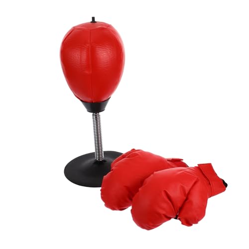 Toyvian 1 Set Desktop Boxen Ball Mit Saugfuß Boxhandschuhe Und Inflator Reaktions Trainingsgerät Für Erwachsene Und Ideales Box Übungszubehör von Toyvian