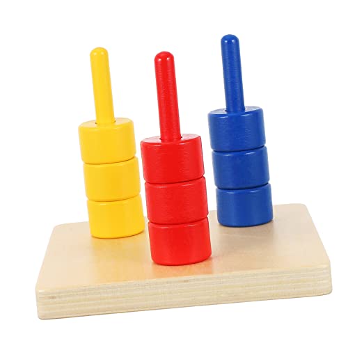 Toyvian 1 Set Hölzernes Stapelspielzeug Baby Frühe Pädagogische Spielzeug Farbe Matching Spielzeug von Toyvian