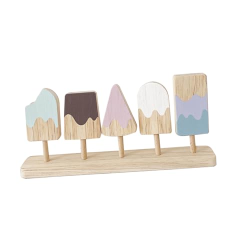 Toyvian 1 Set Holz Eiscreme Modell Simulation Dessert Holzspielhaus Requisite von Toyvian