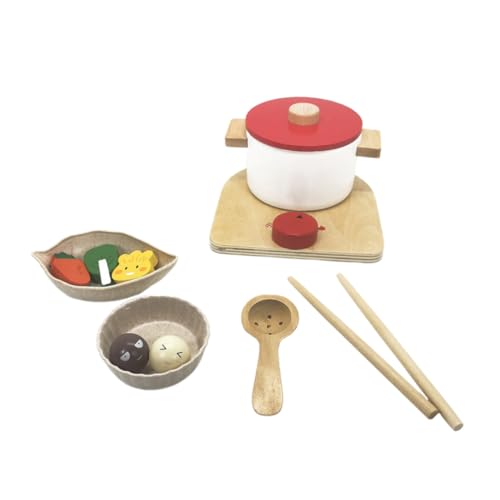 Toyvian 1 Set Holz Hotpot Kochspielzeug Adorable Food DIY Küchenspielzeug Für Kinder Kinder (hot Pot Kombination) von Toyvian