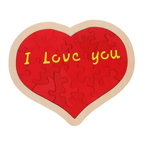 Toyvian 1 Set Holz Liebespuzzle Holz Bastelprojekte Vorschlag Requisiten Valentinstag Puzzles Holzherzen „Ich Liebe Dich“ Bastelprojekte Romantisches Herz Puzzlebrett Rot von Toyvian