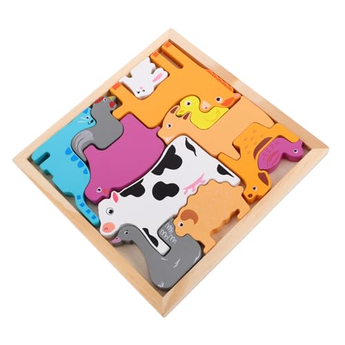 Toyvian 1 Set Holz Tier Puzzle Für Kindergarten Kleinkind Frühen Unterricht Spielzeug Cartoon Tier Puzzle Spielzeug Frühen Unterricht Reißbrett Puzzle von Toyvian