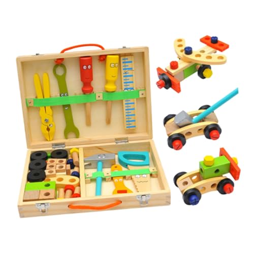 Toyvian 1 Set Holz Werkzeugkasten Spielzeug Rollenspiel Spielzeug Werkbank Spielzeug Kinderbauspielzeug Werkzeugkasten Für Kinder Spielzeug Für Kleinkinder Jungen Spielzeug Für von Toyvian