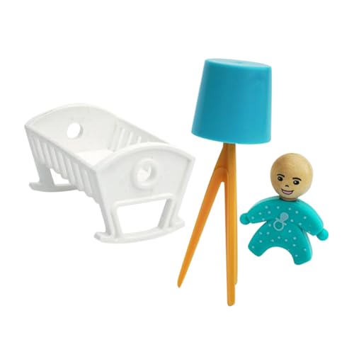 Toyvian 1 Set Kinderbettmodell Babybett Minibett Babybett Minipuppen Babybett Minimöbel Modell Puppenhausmöbel Puppenhauszubehör Minihaus Puppenbett Minihausmöbel Abs von Toyvian