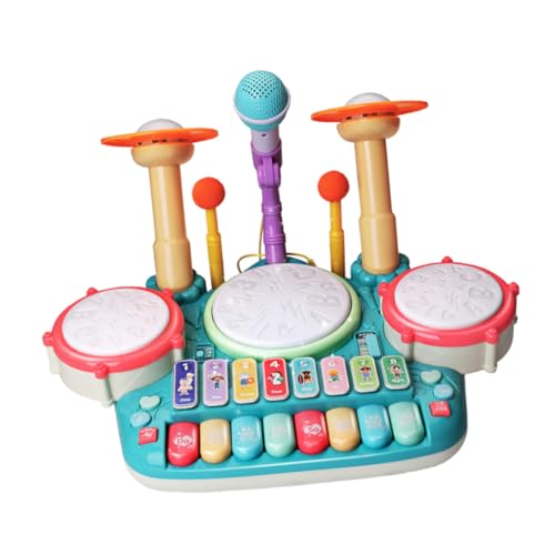 Toyvian 1 Set Kindertrommel Set Babyspielzeug Musikinstrument Musikspielzeug Musikunterricht Multifunktionales Musikspielzeug Kreatives Himmelblau von Toyvian