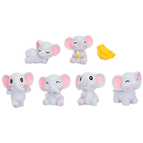 Toyvian 1 Set Kleiner Elefant Sammelfigur Miniatur Elefant Figuren Spielzeug Mini Süßes Wildes Tier Ornament Tischdekoration Für DIY Puppenhaus Bonsai Landschaftsgarten von Toyvian