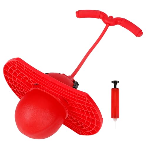 Toyvian 1 Set Lustiges Sportspielzeug Gymnastikball Sprungsport Zubehör Sportspielzeug Für Draußen Sprungball Mit Griff Rot von Toyvian