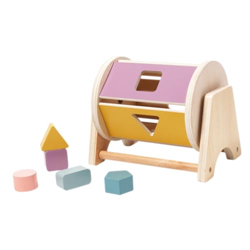 Toyvian 1 Set Montessori Holzspielzeug Für Lernspielzeug Mit Formensortierung Und Trommel Motorikspielzeug Zur Der Farb Und Formenwahrnehmung Für Kleinkinder von Toyvian