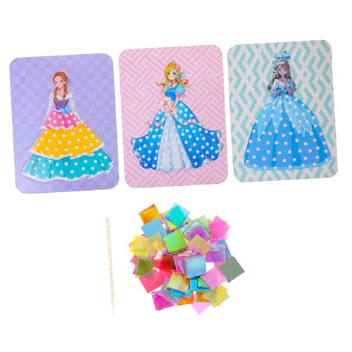 Toyvian 1 Set Papier Bastelset Kunst Stocher Malset Prinzessin Stoffpuzzle Fee Punktiermalerei Zeichenset Sticksets Puzzles Handarbeitswerkzeug Kunststoff von Toyvian