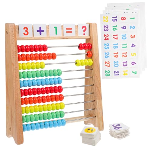 Toyvian Pädagogisches Abakus-Spielzeug Für Kinder Montessori-Mathematik-lernspielzeug Mit Holzrahmen Zählperlen von Toyvian