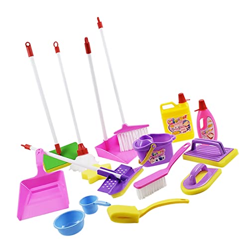 Toyvian 1 Set Reinigungsspielset Kinderspielzeug Spielhaus Reinigungsspielzeug Pädagogisches Reinigungsspielzeug Kinderreinigungsspielzeug Spielhaus Reinigungsgeräte Buntes Plastik von Toyvian