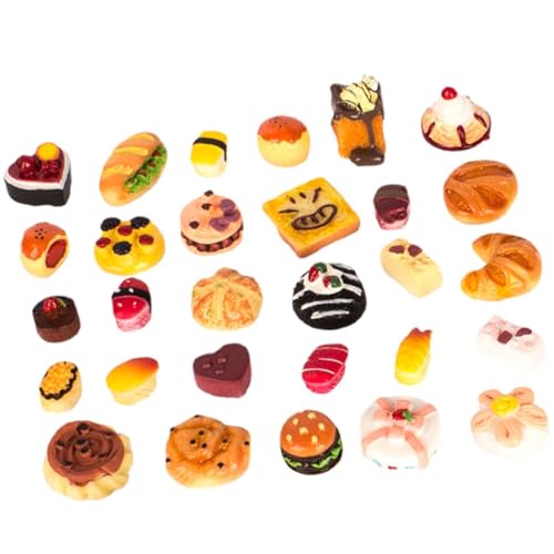 Toyvian 1 Set Simuliertes Brot Spielkuchen Puppenhaus Kleines Gefälschtes Dessert Essen DIY Mini Dessert Modell Kreatives Vorgeben Gefälschtes Brot Modell Harz von Toyvian