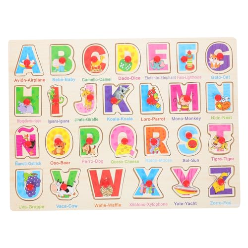 Toyvian 1 Set Spanisch Puzzle Puzzle Spielzeug Für Kleinkinder Alphabet Brett Spanisches Passendes Brett Puzzle Brett Lustiges Passendes Spielzeug Intelligentes Spielzeug Puzzle von Toyvian