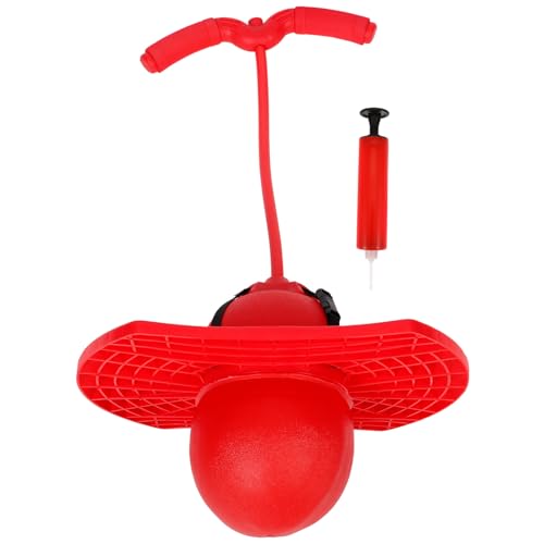 Toyvian 1 Set Sprung Sportzubehör Gymnastikball Lustiges Sportspielzeug Sprungball Mit Griff Sportspielzeug Für Den Außenbereich Rot von Toyvian