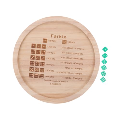 Toyvian 1 Set Würfeltablett Würfelspiel Spielset Holzspielwürfel Farkle Würfelplatte Rollenspielwürfel Kleine Holzwürfel Spielwürfel Spielset Familientreffen Spielwürfel von Toyvian