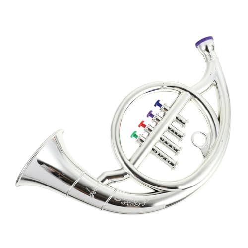 Toyvian 1 Stück Horn-Modell Tuba- Hörner Musikhorn Waldhornständer Kid -trompete Hornspielzeug Trompetenkinder Spielzeughupe Blaues Waldhorn Instrument Schuhlöffel Silver Überzug von Toyvian