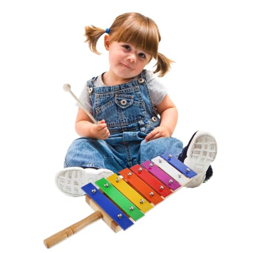 Toyvian 1 Stück Siebenfarbiges Banjo Aus Aluminium Schlaginstrumente Schlagwerk Aus Holz Schlagzeug Mit 8-Noten-aluminiumplatte Kleinkindpercussion Colorful Hölzern von Toyvian