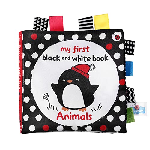 Toyvian 1 Stück Tuch Bücher Schwarz Weiß Label Tuch Buch Frühen Pädagogischen Tuch Buch Frühen Lernspielzeug Baby Shower für Säugling Kinder Kleinkind von Toyvian