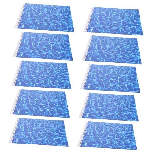 Toyvian 10 Blätter Papier mit Wassermuster Landschaftsdekoration Wassermuster Papier Wasser Muster Aufkleber Ozeanwellenhintergrund für Sandtisch Wandtattoo Wasserkorn Plastik Blue von Toyvian