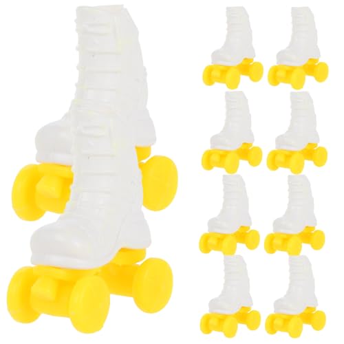 Toyvian 10 Stück Miniatur-Rollschuhe Puppenschuhe Ankleidepuppen- Puppenhaus-zubehör Einzigartiges Bastelprojekt für Puppen Rollschuh-Modell für Mädchen von Toyvian