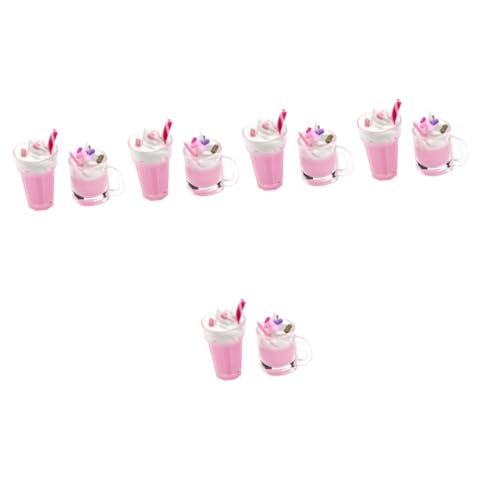 Toyvian 10 STK Mini-erdbeermilchshake Mini- -küchenzubehör Eiscreme-Modell-dekor Mini-küchenszenendekor Mini-eisdekor Puppenhaus-Accessoire Mini-hausverzierung Kleines Eismodell Harz von Toyvian