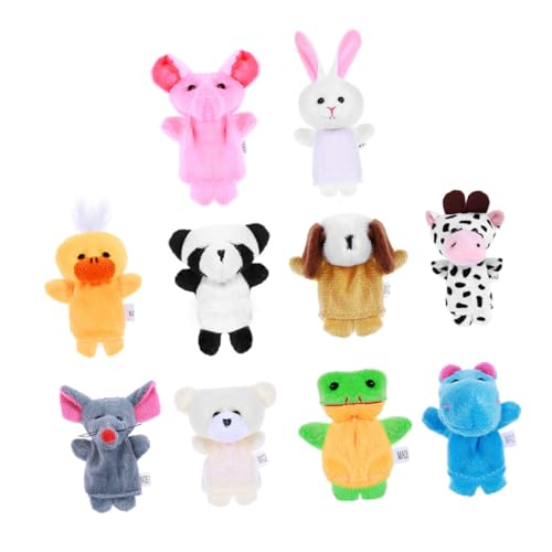 Toyvian 10 Stück Beruhigende Handpuppe Cartoon-fingerpuppen Fingerpuppen Für Fingerpuppen Für Kleinkinder Fingerpuppen Tierhand-fingerpuppe Fingerspielzeug Plüsch von Toyvian