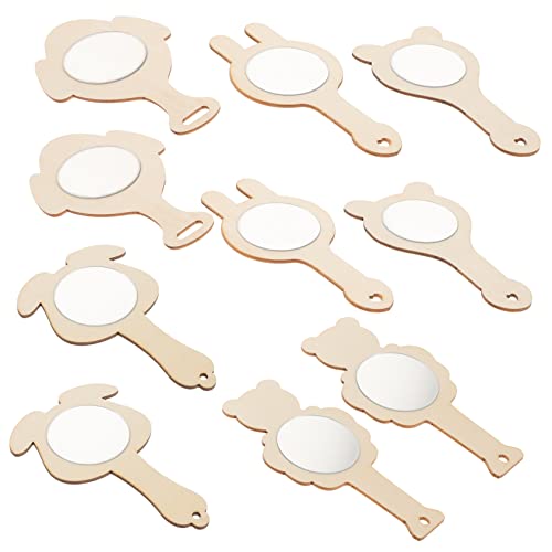 Toyvian 10 Stück Kleiner Holzspiegel Schminkspiegel Zum Basteln Für Handspiegel Nebelspiegel Kleiner Handspiegel Schminkspiegel Handspiegel Mit Griff Malsets Faltbar LED Acryl von Toyvian