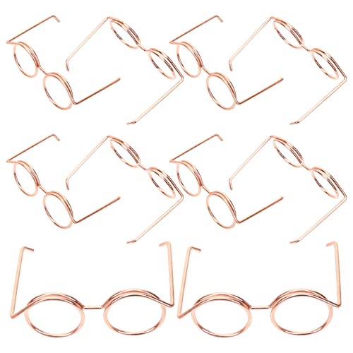 Toyvian 10 Stücke Metall Draht Rand Puppe Brille Miniatur Runde Brille Puppe Zubehör Puppe Verkleiden Brillen Mini Puppen Kostüm Zubehör Für 18 Zoll Puppen von Toyvian