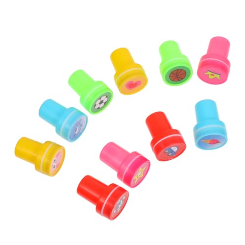 Toyvian 10-Teiliges Set Kinderstempel Stempel für DIY-Stempel Robbenspielzeug Mini-Stempel Stempel-Kit runde Stempel Kleiner Stempel Cartoon-Stempel Stempel für das Handwerk PVC von Toyvian