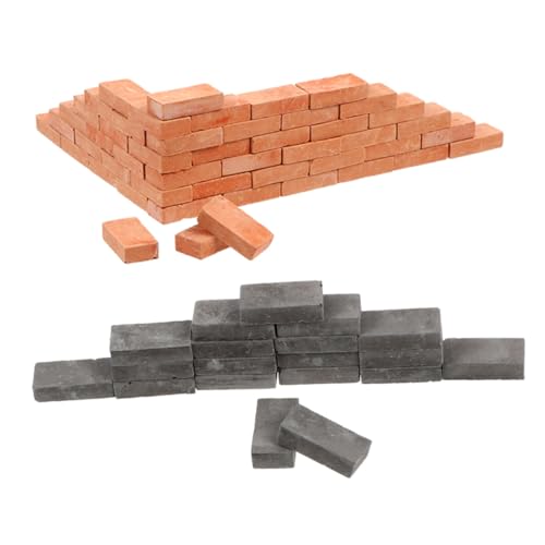 Toyvian 100 STK simulierter Ziegel Mini- Mini-Bausteine Gebäude - Gartenminiaturen Gartenarbeit bastelmaterial bastelbedarf Mikrolandschaftsdekoration Miniatur-Ziegel Ton von Toyvian