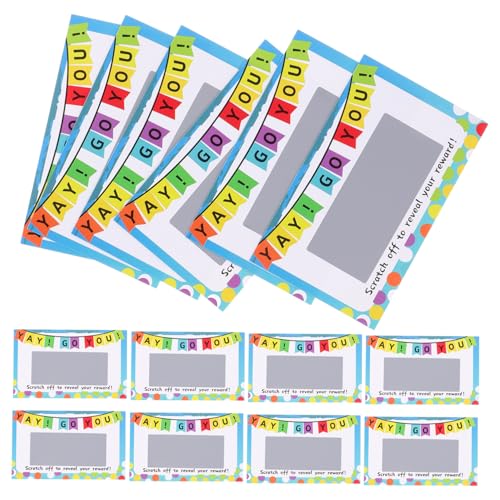 Toyvian 100 Stück Beschichtete Rubbelkarten Rubbelkarten Aufkleber Rubbellose Für Preise Rubbellose Karten Blanko DIY Rubbelkarten Karnevalsspiel Preise Papier von Toyvian