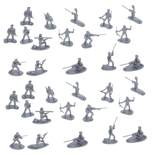 Toyvian 100 Stück Mini-soldatenmodell Spielzeugsoldaten-actionfiguren Sandkasten-miniaturen Kindersoldatenfiguren Soldatenmodelle Sandtisch-Soldaten-Modelle Mini-dekore Silver Plastik von Toyvian