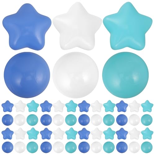 Toyvian 100 Stück Ozeanbällchen Crush Proof Runde Sternförmige Plastikkugeln Ozeanbällchen Für Playpene Pool von Toyvian