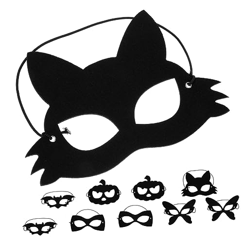 Toyvian 10St Augenmaske für Maskerade halloween masken halloweenmaske gesichtsmaske halloween Cosplay-Masken rosa Maskerade Halloween-Maskerade-Masken Maskerade-Party-Maske gefühlt Black von Toyvian