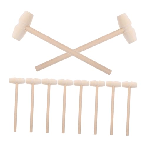 Toyvian 10St Hammer Mini Kleiner Werkzeugkasten Schlag Werkzeuge Handtraining Trainingsspielzeug für spaß winzige Holzhämmer hämmerndes hölzern Khaki von Toyvian