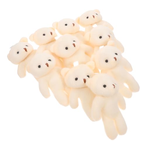 Toyvian 10St Mini-Bär krabbelndes Babyspielzeug Puppe Bärenspielzeug für Mädchen Welt tragen kuschelbären Little Bear Bär Ornament kleines Bärenspielzeug Stoff Beige von Toyvian