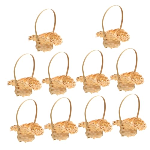 Toyvian 10St Mini-Blumenkorb kühlkorb einkaufskorb Storage Baskets geschenkkörbchen Mini körbe Korb für Mädchen Aufbewahrungswürfel aus Stoff Blumenkorb im ländlichen Stil von Toyvian