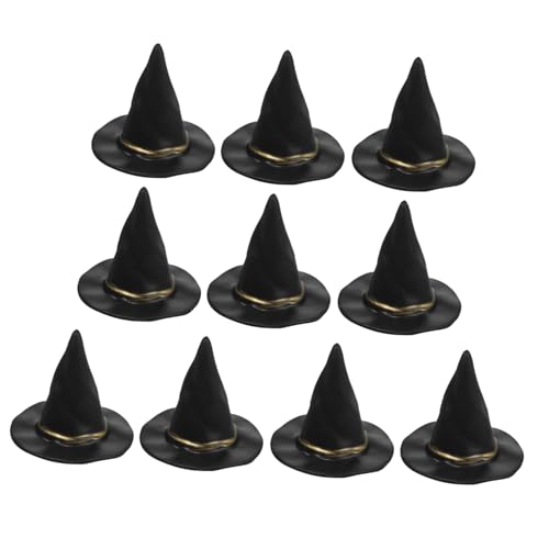 Toyvian Hüte-set 10-teilig Hexenhüte für Getränke Basteldekorationen Halloween-partyzubehör Puppenzubehör von Toyvian